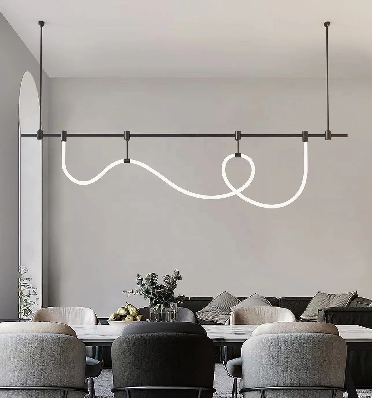 24VDC LED magnet spot light flexible tube pendant light Antique Bronze black aluminium system magnetic Modular  light