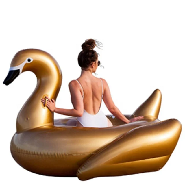 floaty gold swan largest inflatable water pool float