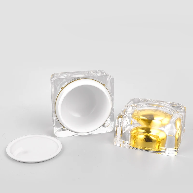 5g Empty Square Acrylic Mini Sample Crystal Jars Plastic Diamond Pot Kosmetik Eyeliner Jar