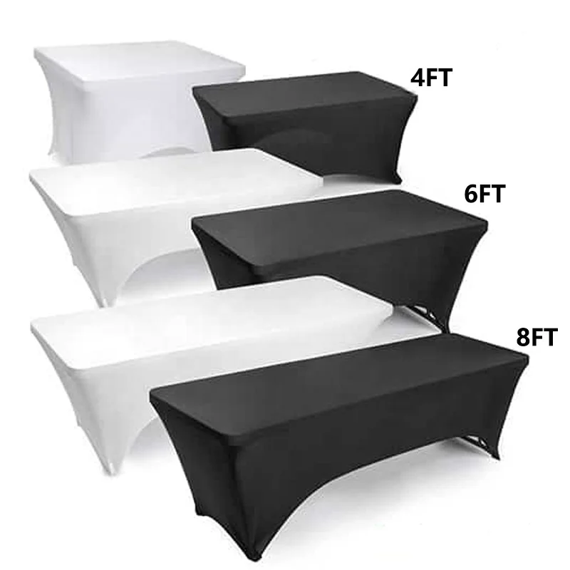 Hotel Banquet Exhibition Advertisement 4ft 6ft 8ft Table Covers Spandex Printed Custom Designs Unique Logo