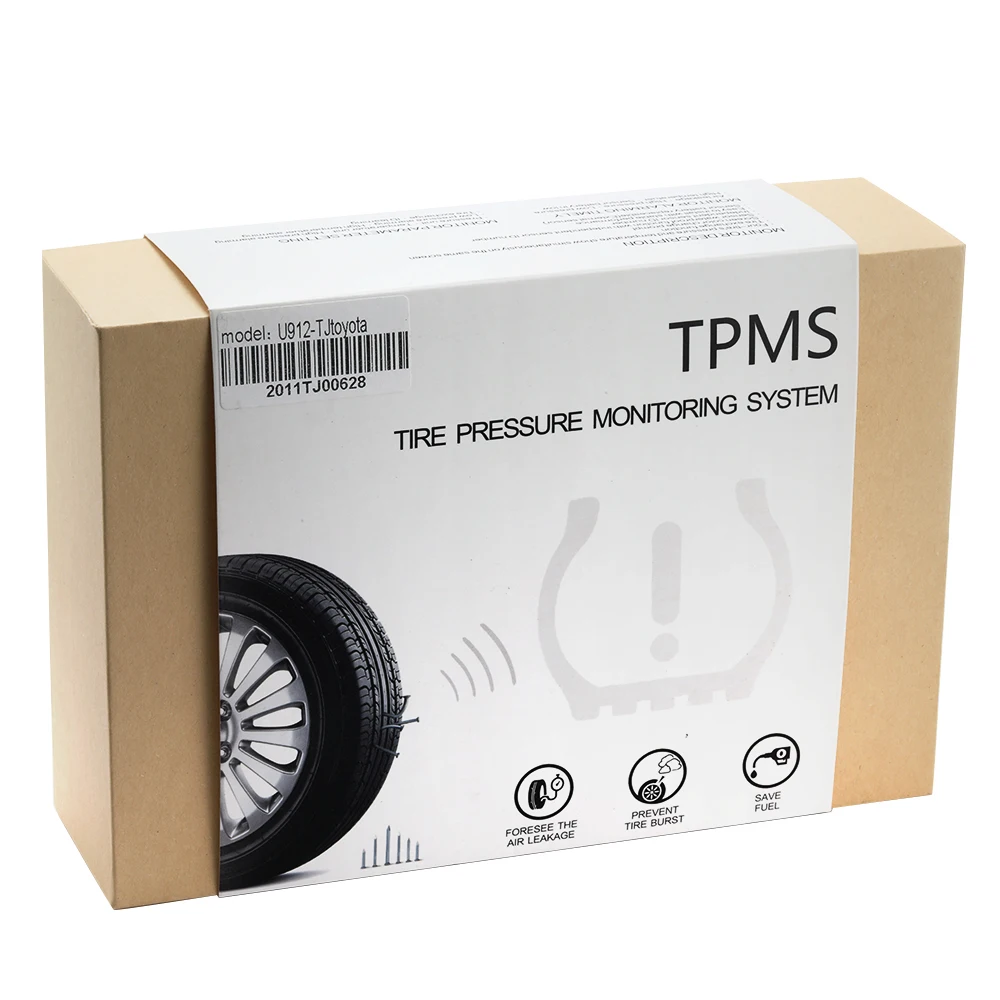 CAREUD TPMS U912WF for Toyota Wireless Tire Pressure Indicator 4X External Sensor Tyre Pressure Monitoring Systemm