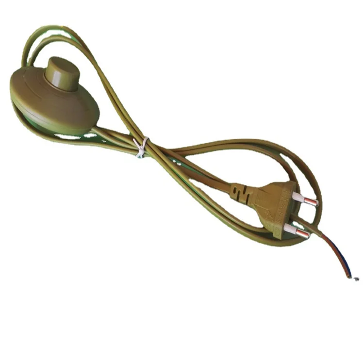 220V Euro Power Cable With Foot Switch Power Cord Cable Switch Sweden Floor Lamp Cable Cord Set With E27 Lamp Base