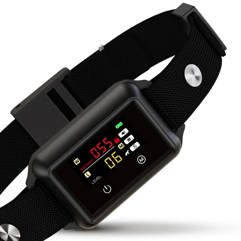 Newly Design Smart 3C electronic screen Tone Vibration Dog Anti Bark Collar IP68 Waterproof Rechargeable