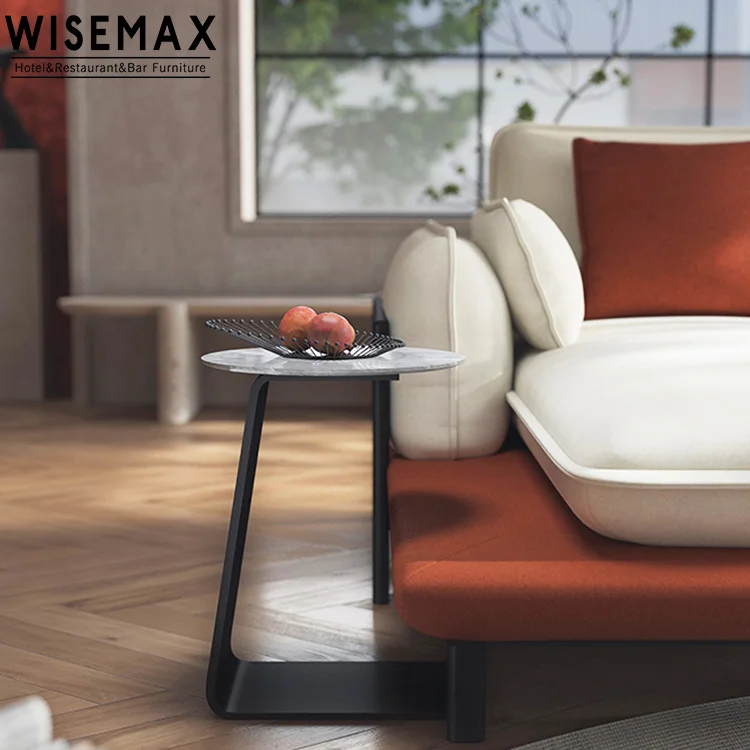 WISAMAX FURNITURE Modern living room bedroom furniture home round sofa side table bed side coffee table marble tea table set