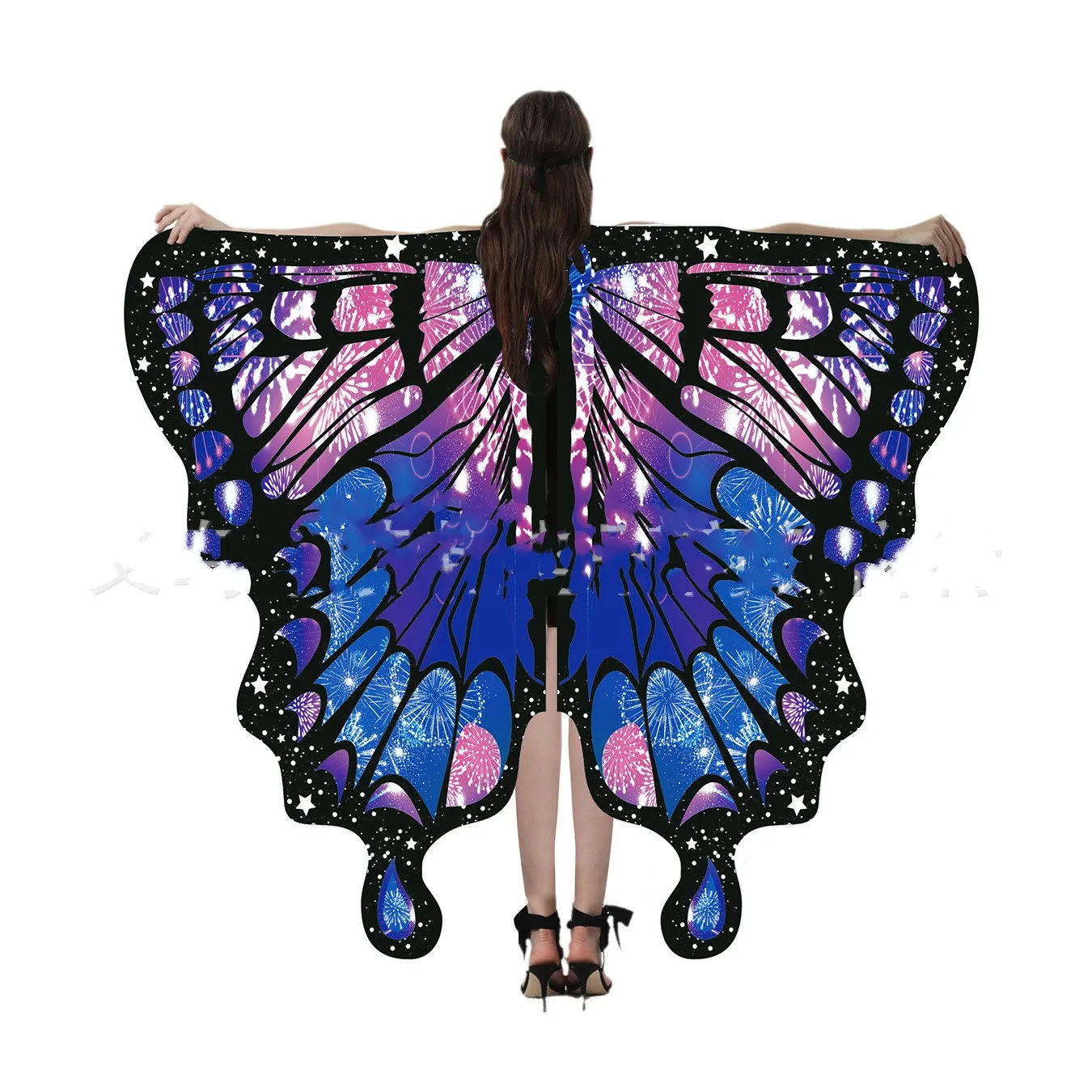 Butterfly Wings for Women Halloween Costume Adults Fairy Wings Ladies Cloak Stage Performance Show Rave Outfit Party Easter Pink