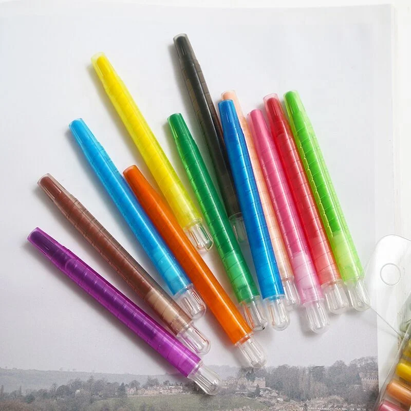 
24 colors long rotatable crayons oil painting stick 