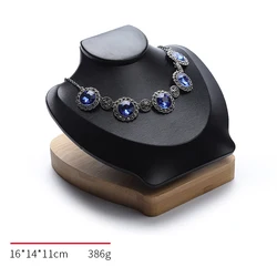 DIGU Europe High quality PU leather jewelry display necklace bust wood necklace and earring jewelry display mannequin