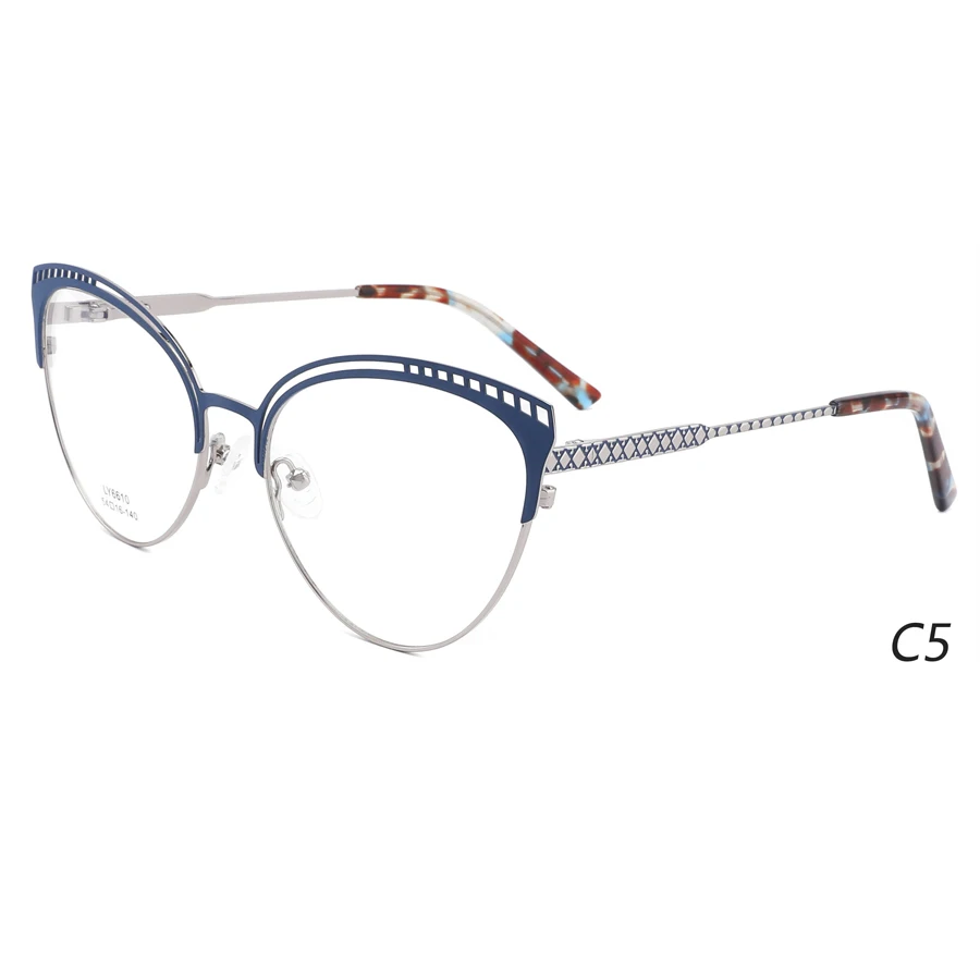 Hot Sale Factory Direct Metal Eye Glasses Cat Eye Frame Eyeglasses For Women