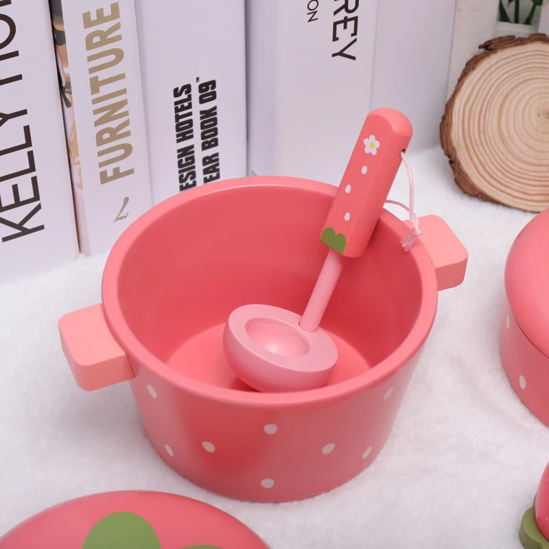 Kitchen Pretend Play Set Chopping Board & Pot Set Factory Direct Sale Wooden for Kids Wooden Toys Unisex Wooden Playhouse XJYQJD