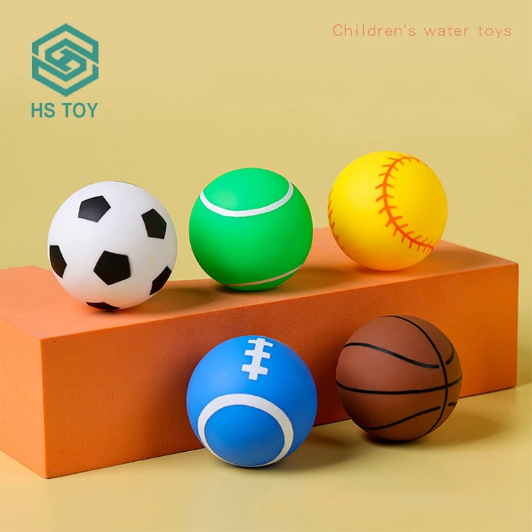 HS TOY Baby Bath Pvc BB Sound Vinyl Toy Custom Manufactures Mini Sport Rubber Ball For Kids