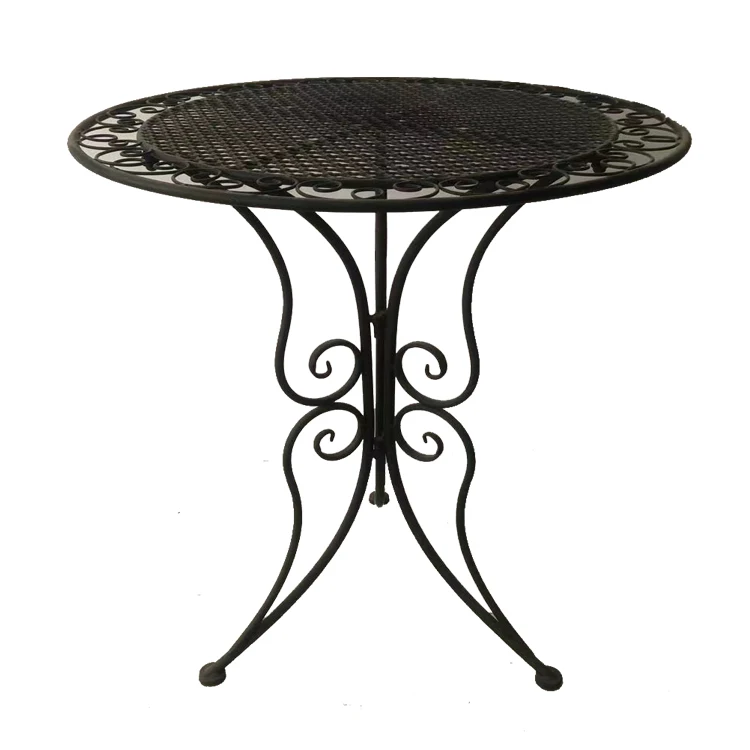 Elegant Outdoor Garden Table with Butterfly Shaped Leg Metal Patio Table Set Outdoor Coffee Shop Table