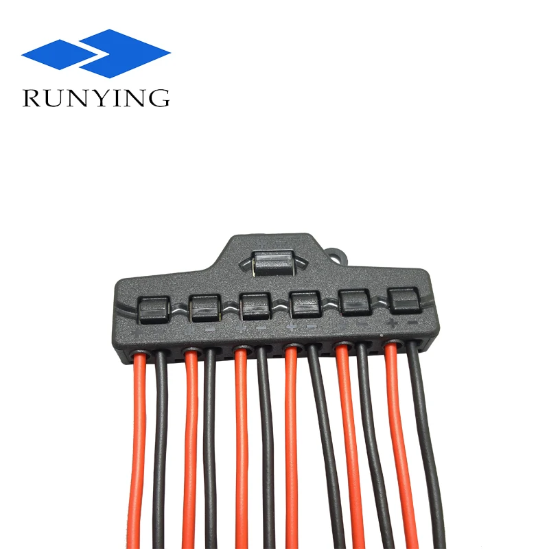Factory Wholesale LED 1 in 6 out Push In Wire Connection Cable Split Connector with DC Power Parallel Splitter