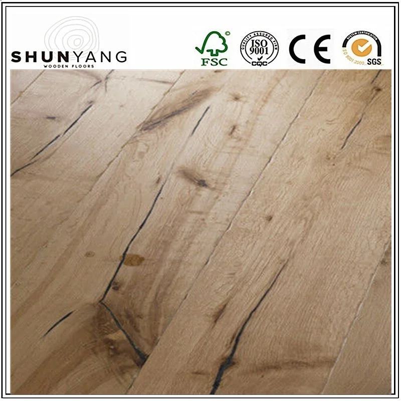 220mm Wide Plank Rustic and Handscraped French Oak Engineered Wood Flooring