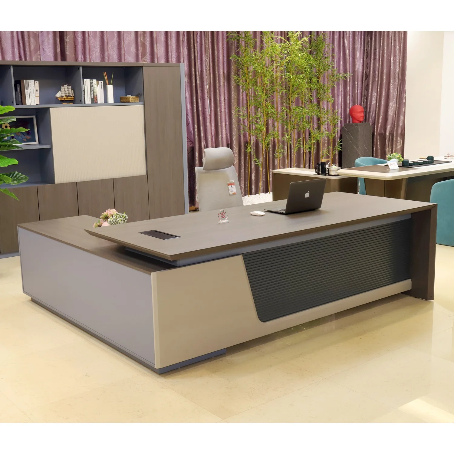 Luxury Modern Boss Manger L Shape Director Ceo  Office Furniture Solutions Table Executive Office Desk