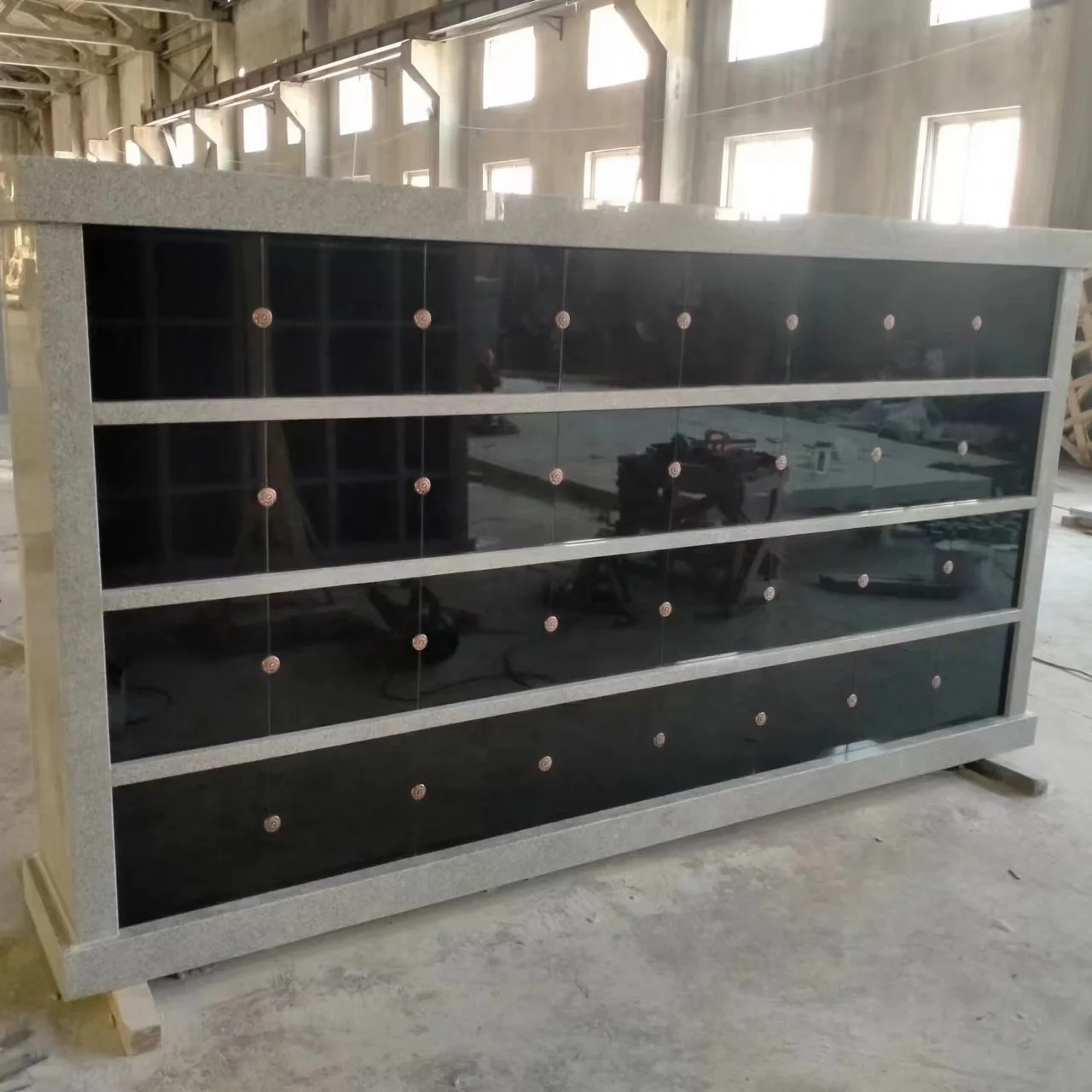 Wholesale Grave Decoration Columbarium Niche  Cheap Price Grey Granite Columbarium