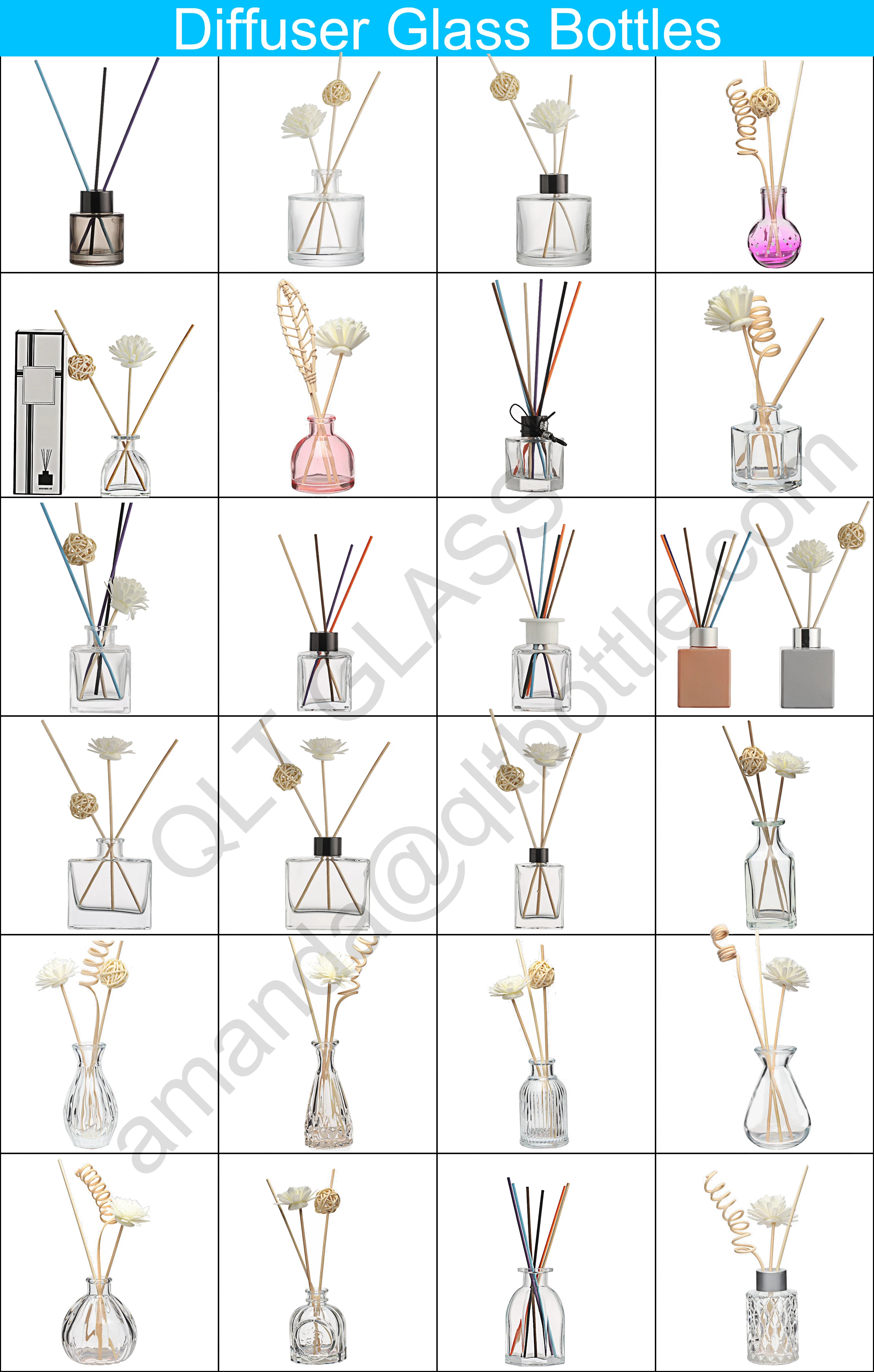 
small home unique shaped aroma empty reed diffuser glass bottle luxury 120ml 100 ml wholesale with crew lid 