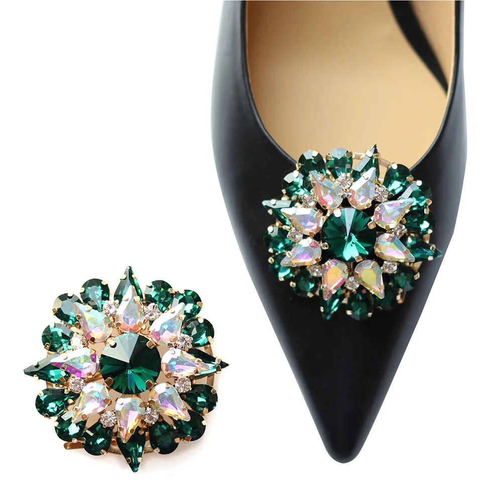 guangzhou new glass rhinestones shoe clips decoration accessories metal accessories for shoes shoe ornament buckle