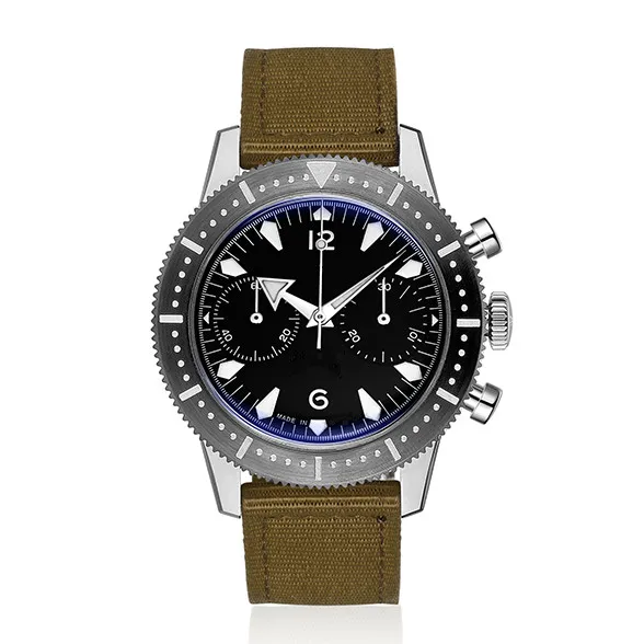 High quality luxury 10atm waterproof sapphire glass chronograph mechanical diver watch men
