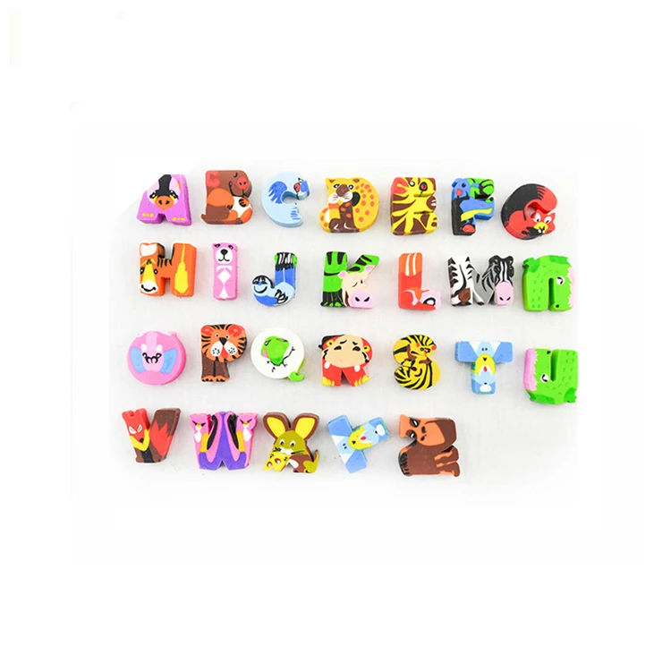 School Supplies Cute Alphabet Shaped 2D Rubber Erase Mini Cartoon Letter Pencil Erasers for Child Creative Gift