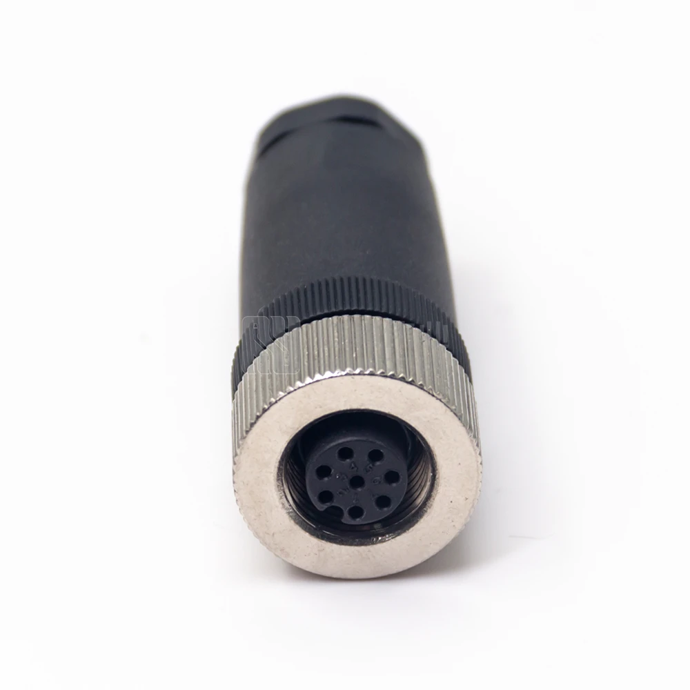 M12  8pin 8 Pin A Code Sensor Connector Female Plastic Straight Plug Field Wireable