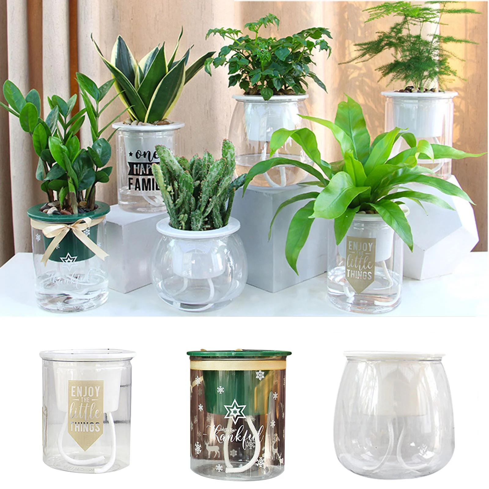 Creative PE Fancy Durable Lazy Flowerpot Self-Watering Flowerpot Is suitable for the home office