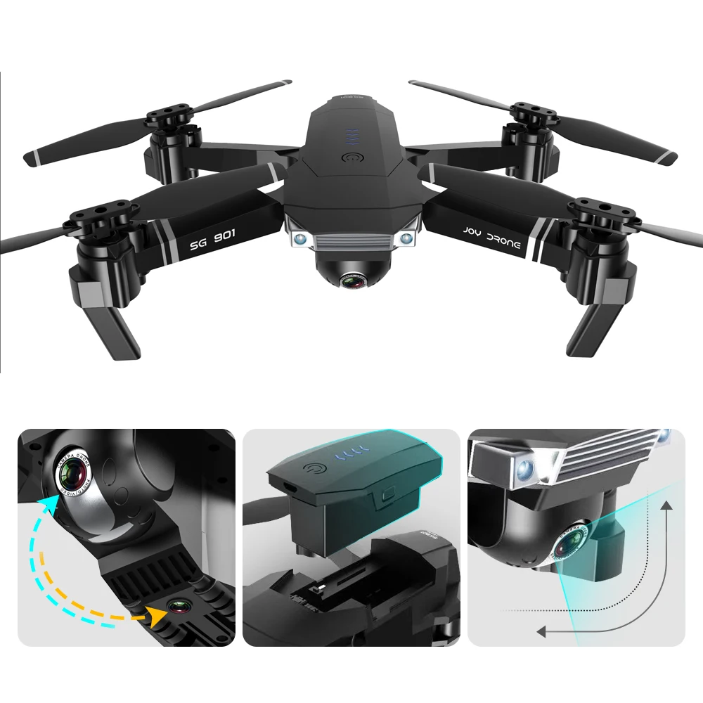 HOSHI SG901 Drone Camera Drone 4K 1080P HD Dual Camera Follow Me Quadrocopter FPV Professional GPS Long Battery Life Toy For Kid