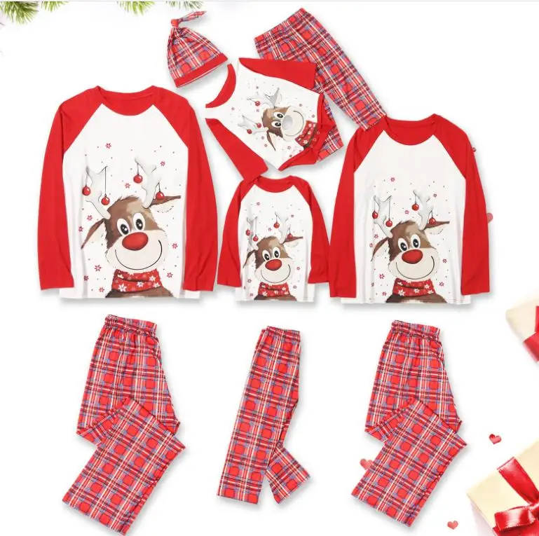 family christms Holiday Loose Fit Flame Resistant Fleece Footed Pajamas