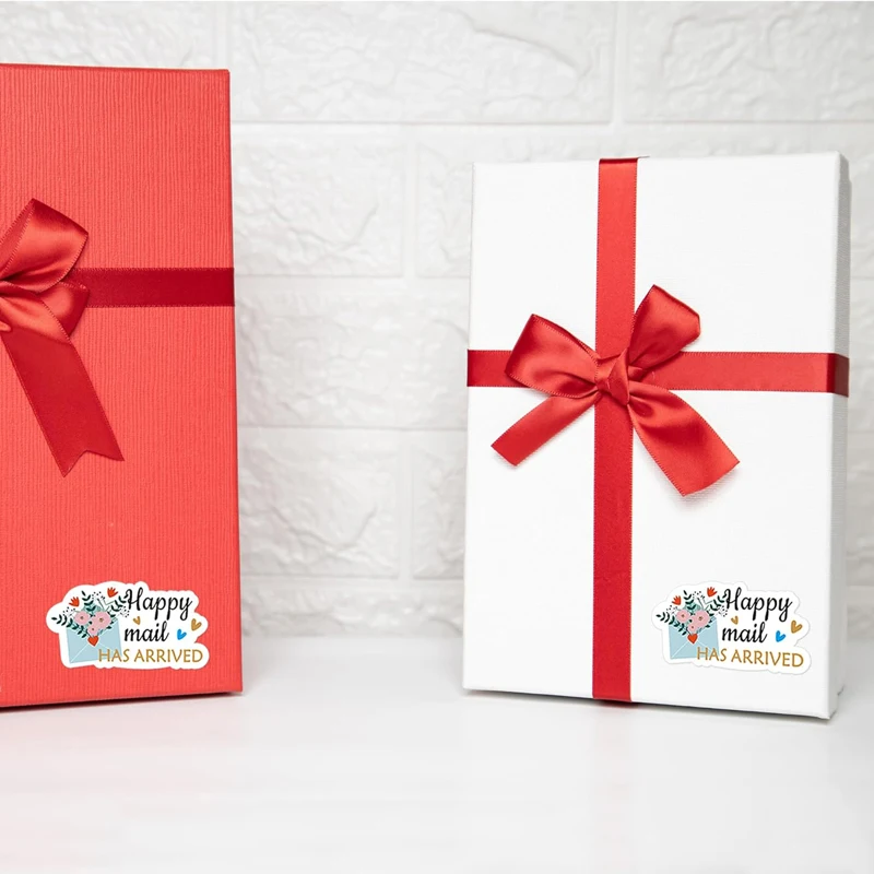 Custom Cute Paper Waterproof Vinyl Thank You Happy Label Stickers Roll for Small Business