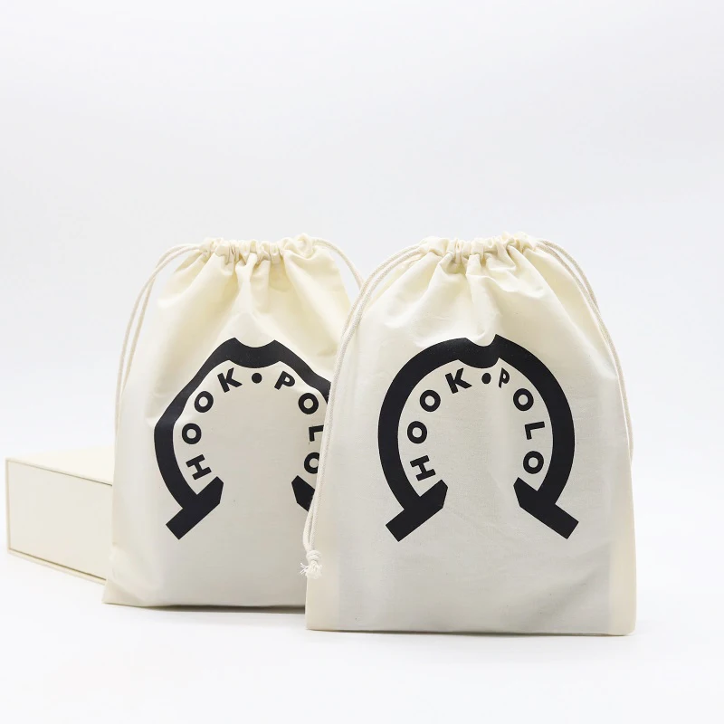 Recycled Custom Sublimation Natural Cotton Drawstring Gift Bag Small Organic Muslin Cotton Coffee Rice Storage Packaging Bags