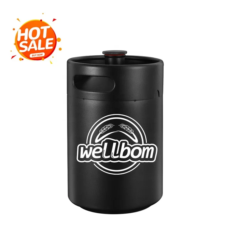 Мини-бочонок 5L матовый черный пивной бочонок Growler из нержавеющей стали пивоваренный аксессуары для бара