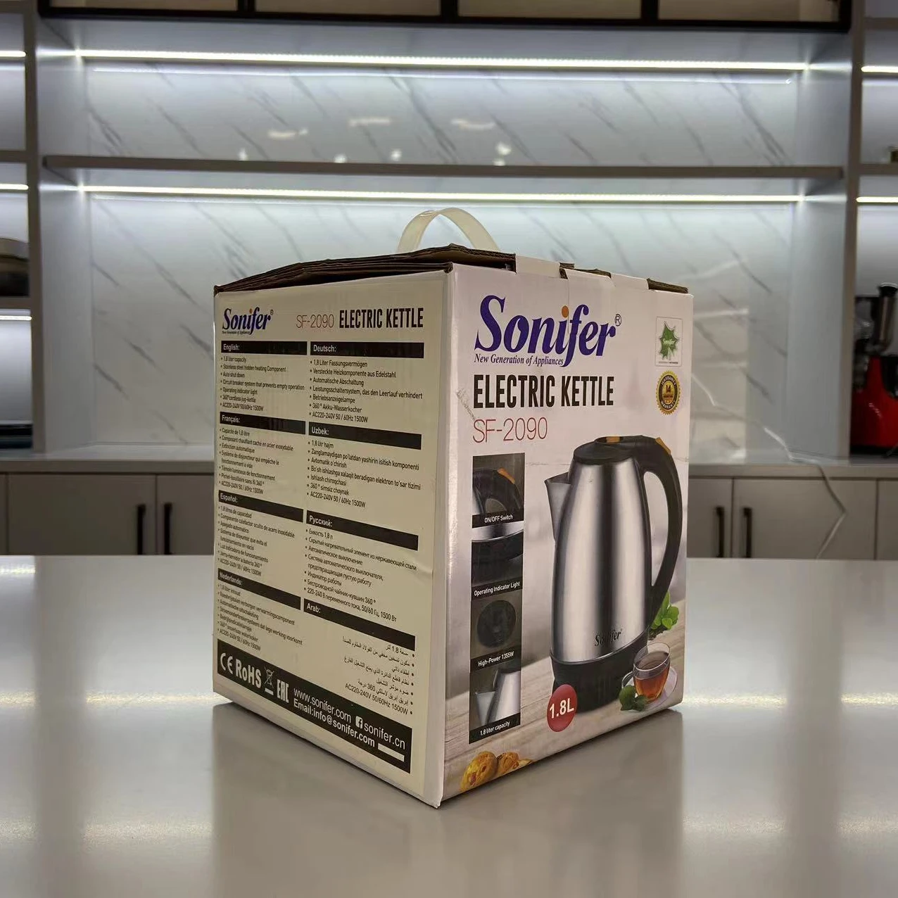 Sonifer SF-2090 Мелкая бытовая техника 1500w Нержавеющая сталь 1 8 литр горячей воды нагреватель твердого английского фарфора Электрический