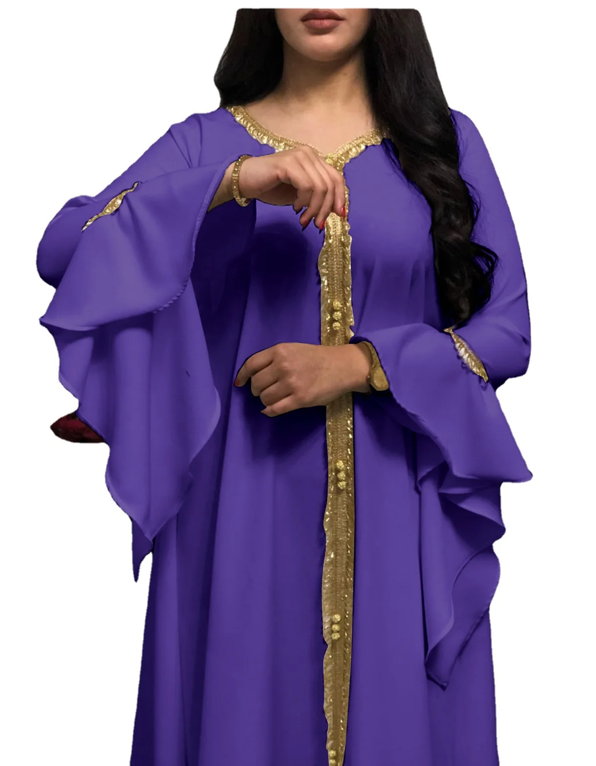 New Arrival Long Sleeve Plus Size Borka Islamic Turkish Clothing Kaftan Dubai Muslim Ladies Abaya Women Islam Robe Dress