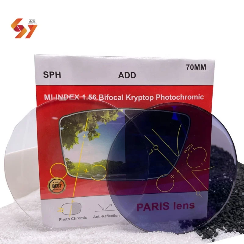 1.56 hmc Photochromic Progressive Blue Cut UV420 lentes opticos optic optical progressive photo blue block lenses lens