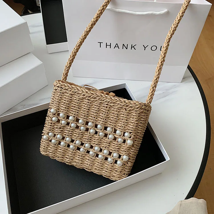 Соломенная Сумка для женщин 2021, популярная плетеная пляжная сумка из ротанга ручной работы
