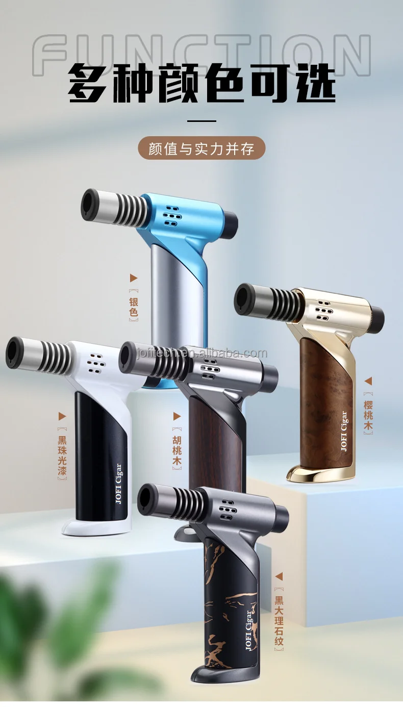 New Wholesale Blue Flame Torch Lighter Cigar Kitchen BBQ Welding Refillable Butane Gas Lighter Custom Logo