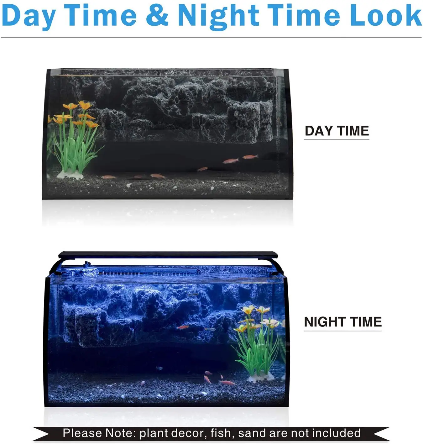 Hygger 8 Gallon LED Glass Aquarium fish tank including 7W Power Filter Pump, 18W Colored led Light, aquarium betta tank