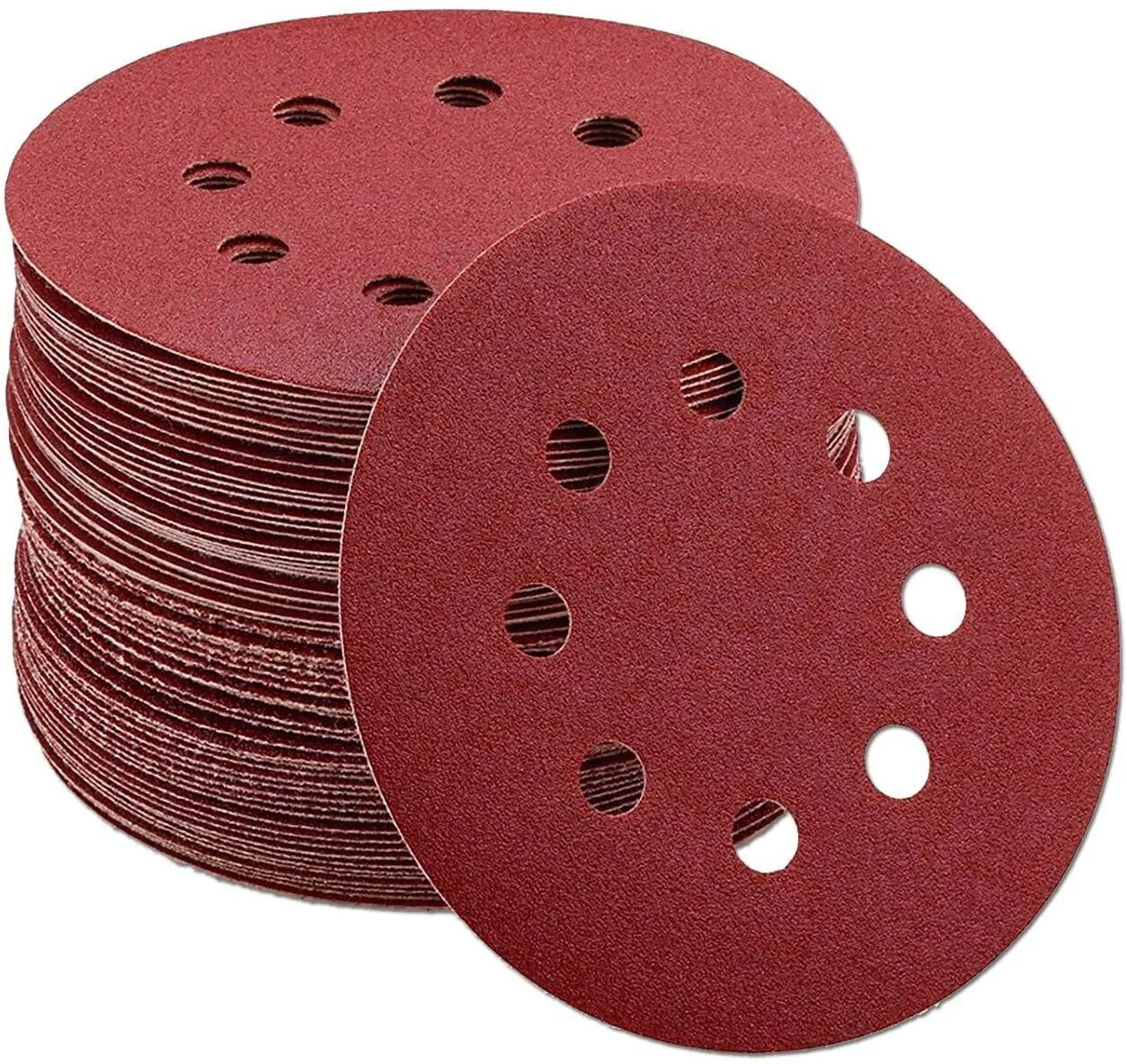 60pcs-set 30sets-carton 5in Sanding Discs 240-1000 Grit Hook Loop 8-H Orbital Sander Paper Abrasive Tools for Enhanced Sanding