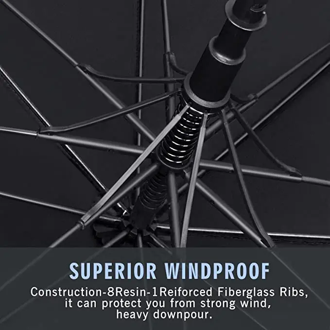 Large 54/62/68 Inch Golf Umbrella Automatic Open Windproof Rain Umbrella with Double Canopy Fabric Material for Men