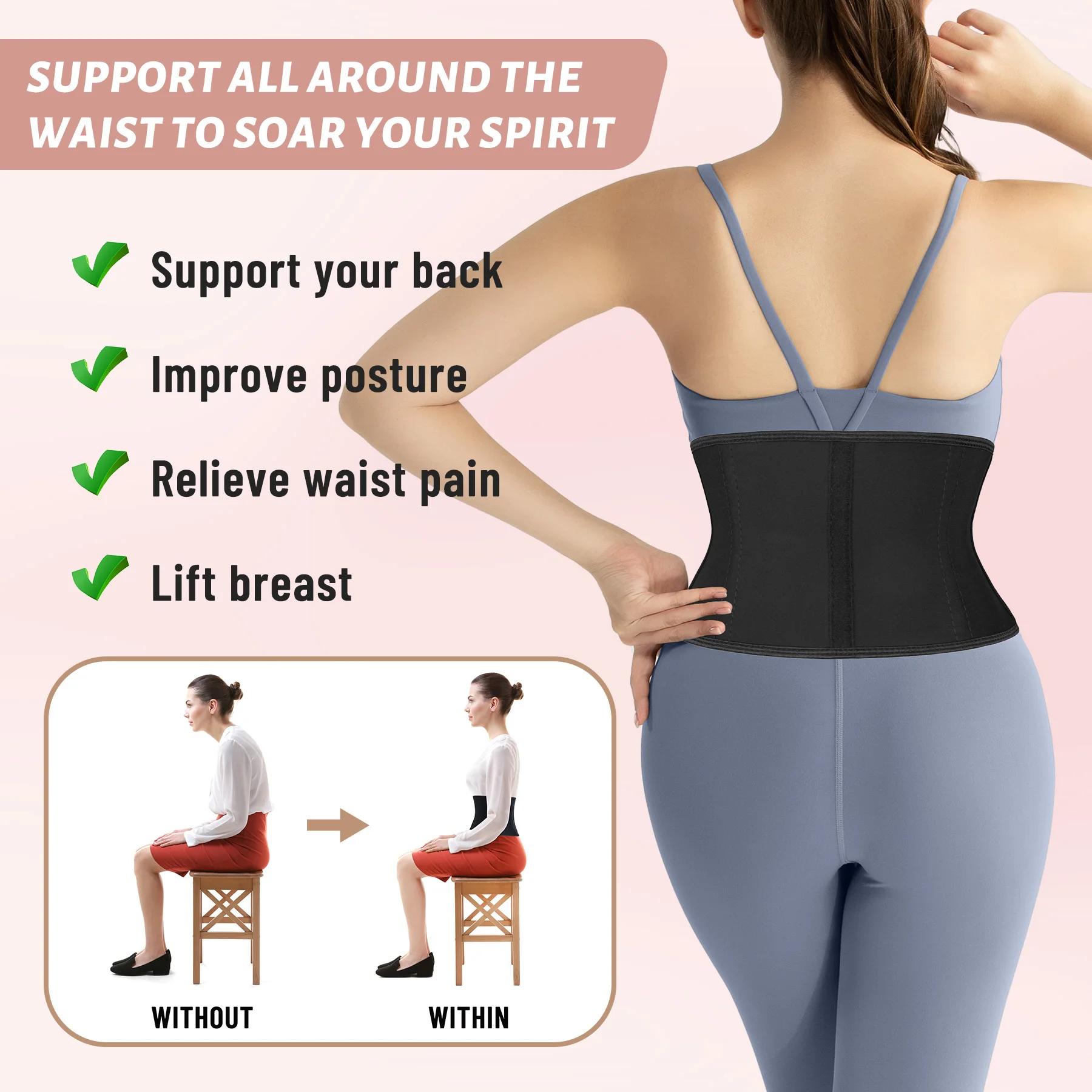 Faja Colombianas Women Underwear 9 Steel Bones Short Torso Latex 7 Inches Waist Trainer Corset Shapers