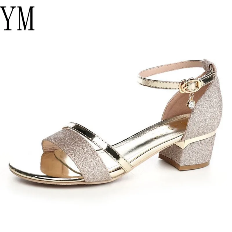 Женские сандалии с открытым носком, открытые римские сандалии с ремешком на щиколотке, летние сандалии на толстом каблуке, 2021