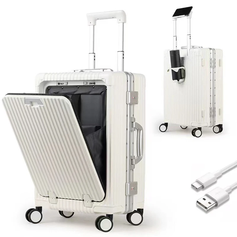 Best selling customizable PC 20 Carry-on hardside suitcase with cup phone holder lightweight 24 aluminium Tolley Sipnner Luggage