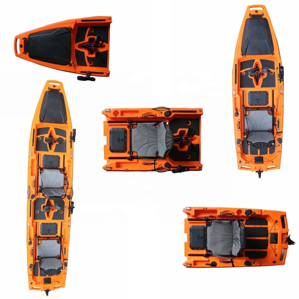 14ft Fishing Flap Ocean Tandem Foot Pedal Kayak Electric Motor Sport Kayak Pesca Con Pedal Drive Kayak