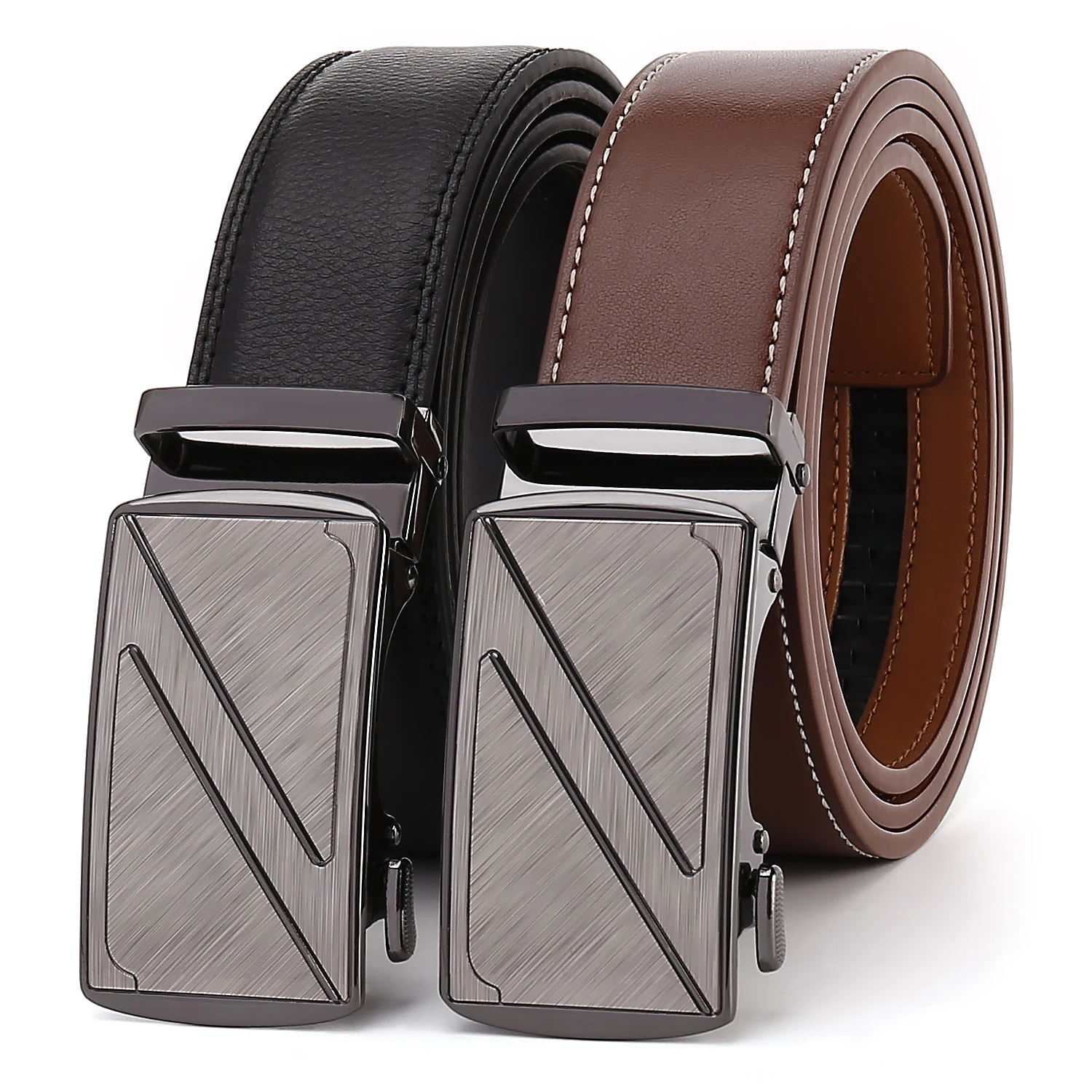 Hot Sale Business Alloy Automatic Buckle Fashionable Cow Hide Leather Belt