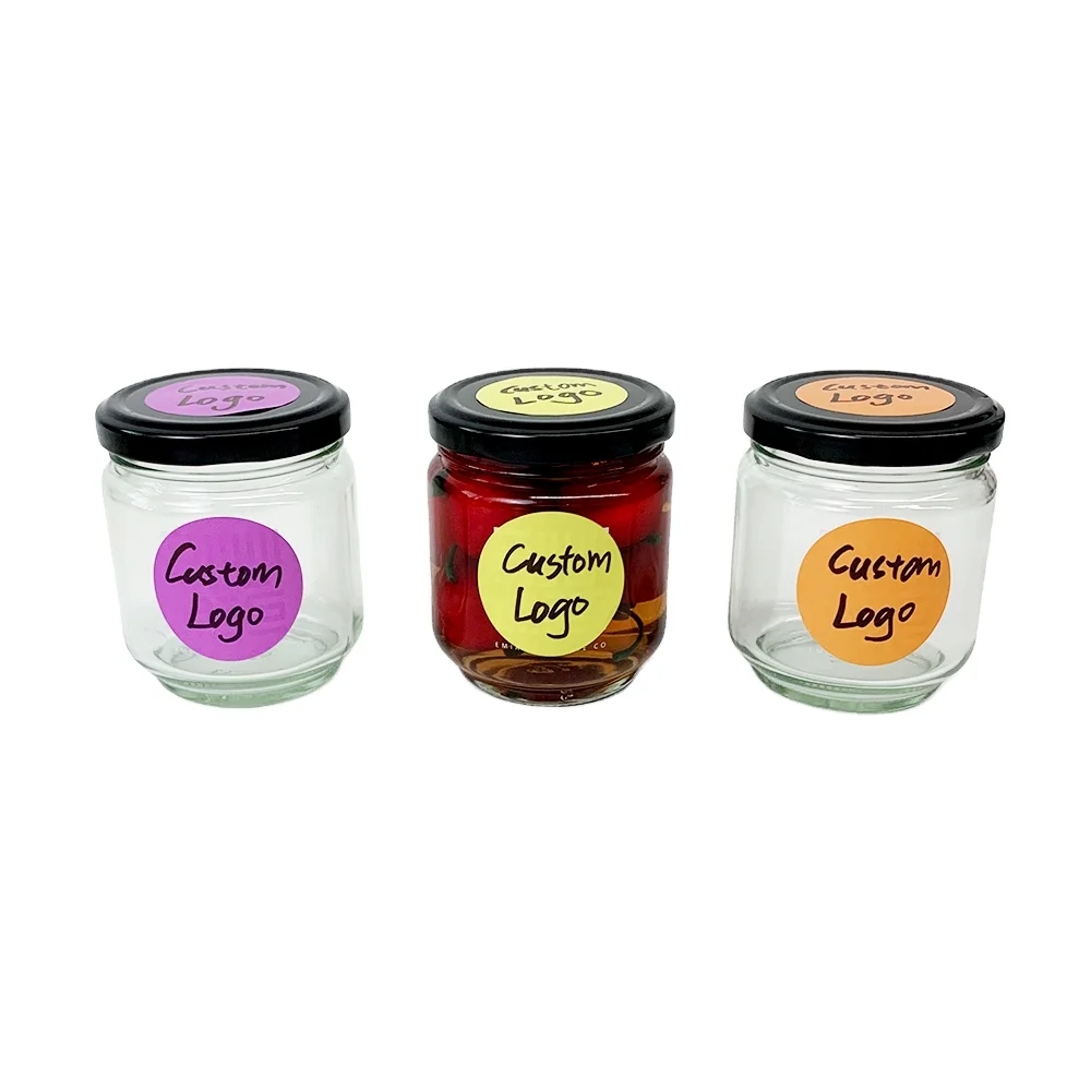 Glass jars with lids 50ml 80ml 100ml 150ml 200ml 280ml 500m 730ml square glass Jars with Black metal Lids For Storage Food Honey