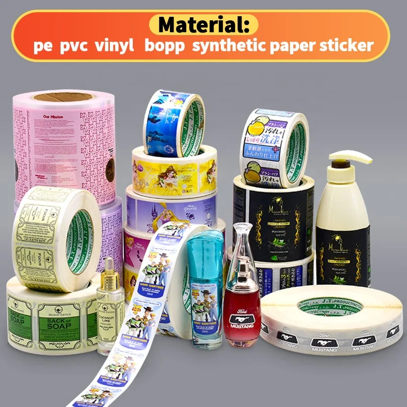 PVC vinyl self adhesive die cut round label customized circle logo sticker for food package