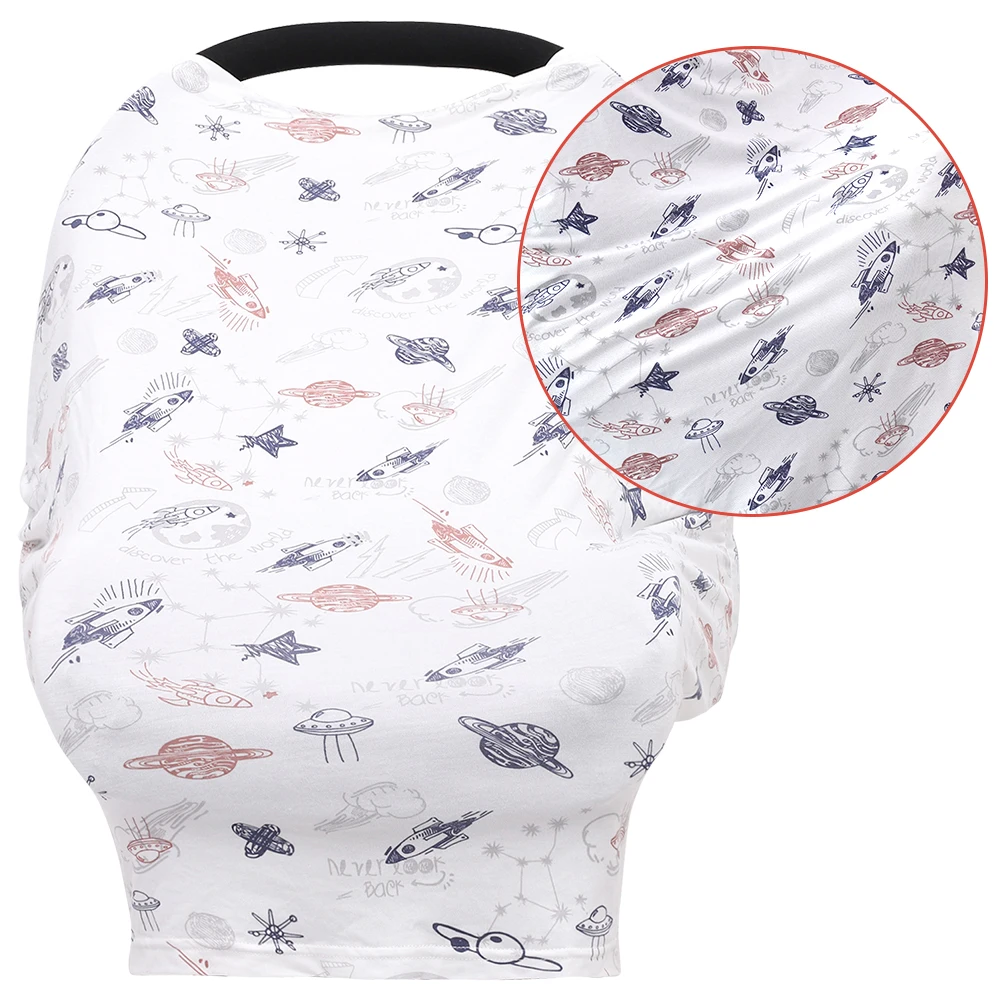 Bamboo Fiber Multi-use Breastfeeding Cover Stretchy Car Seat Shopping Cart Canopy Nursing Cover