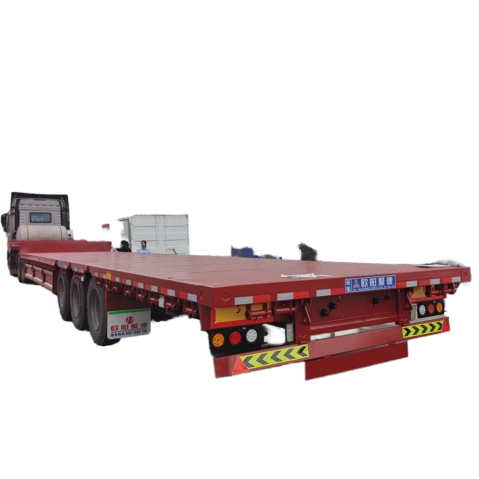 OYJD Truck Fuel-Efficient 1/64 flatbed High strength steel 30/40/50ft trailer tent low flatbed semi trailer