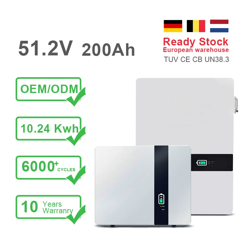 OEM ODM Inverter Battery Sodium-ion Batteries 48V 51.2V 200Ah 10kw Lifepo4 Power Wall Inverter Solar Batterie