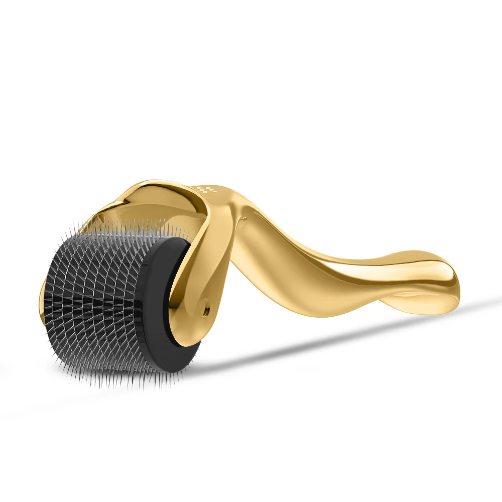 Hot Selling Amazon Top Sell Gold Titanium Microneedle Derma Roller 0.25mm Wholesale 540 Needlea Face Acne Removal Dermaroller