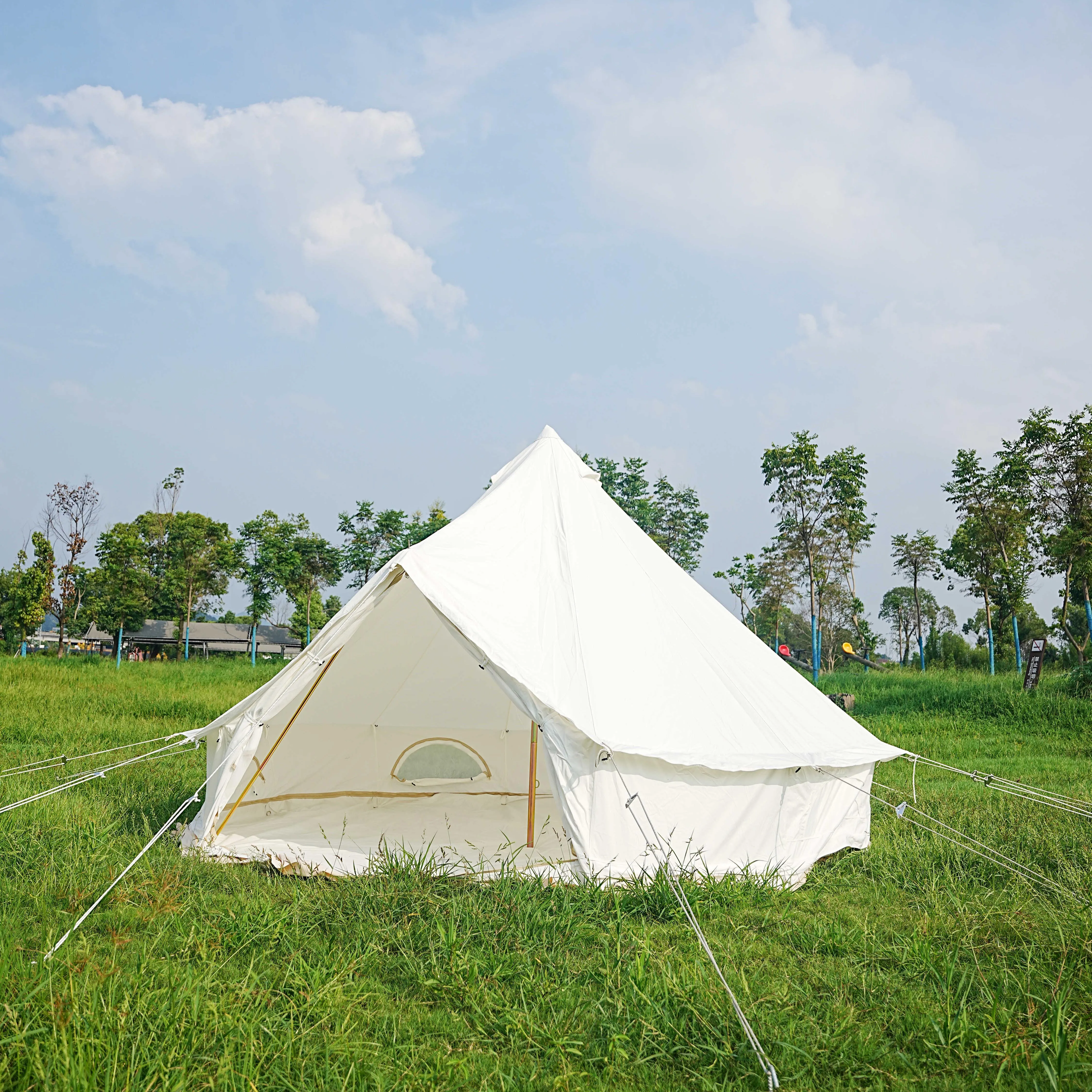 IN STOCK heavy duty outdoor camping multiple color 3m 4m 5m 6m cotton canvas bell tent glamping